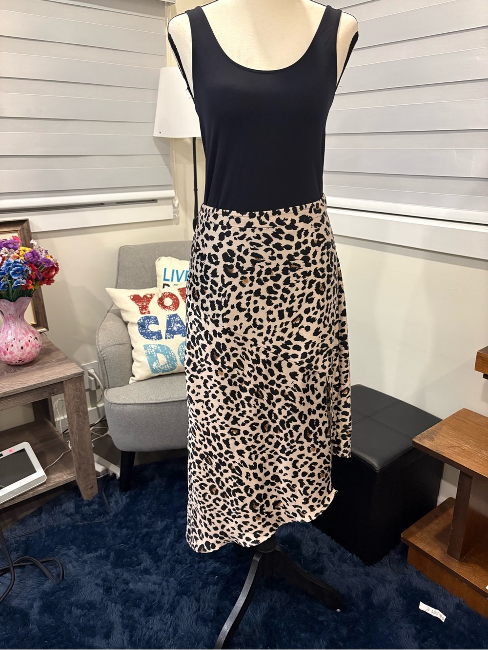 Dynamite Leopard Print Midi Skirt Retro Y2K Style Size P/S
